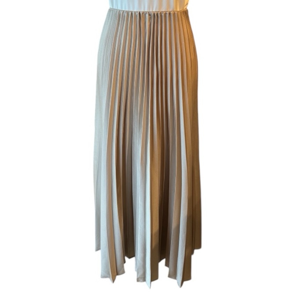 House of Harlow 1960 Pleated Metallic Champagne Gold Maxi Skirt Size XL NWT